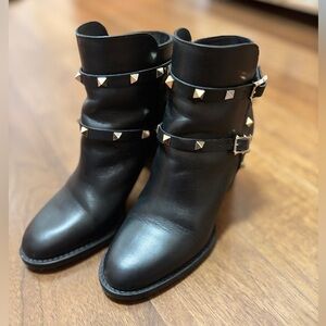 Valentino Black Studded Ankle Booties